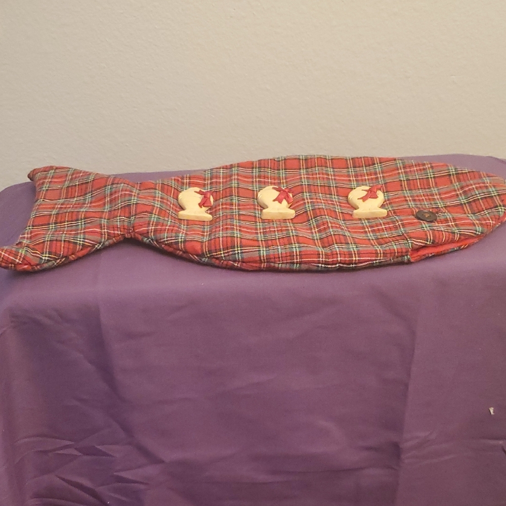 Vintage Plaid Fish-Shaped Stocking
